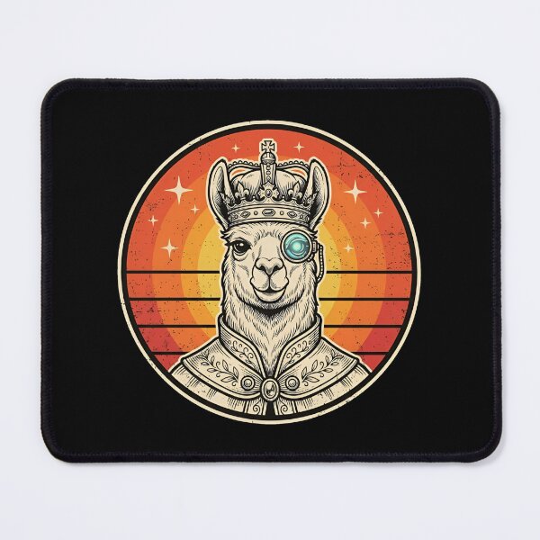 Item preview, Retro Cyber Monocle King Llama Vintage Badge designed and sold by DuckOddity.