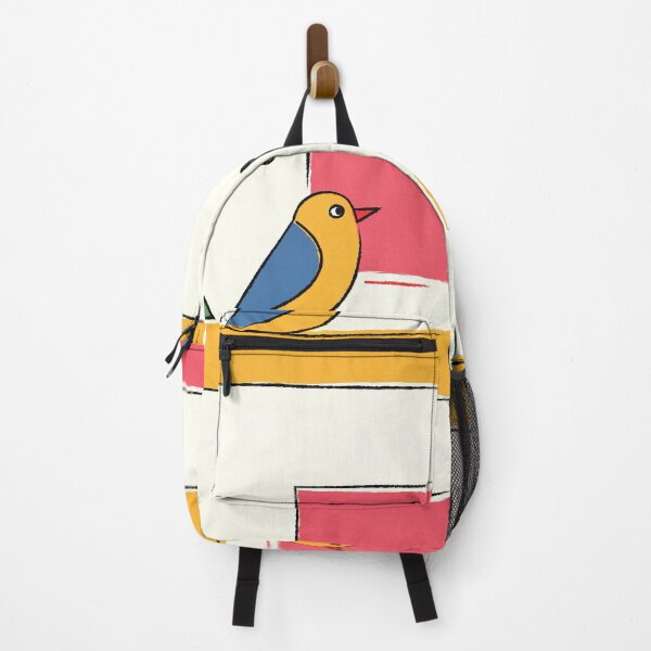 Item preview, Mid Century Geometric Bird Art – Perched by Window designed and sold by Filora Atelier | Bird Art.