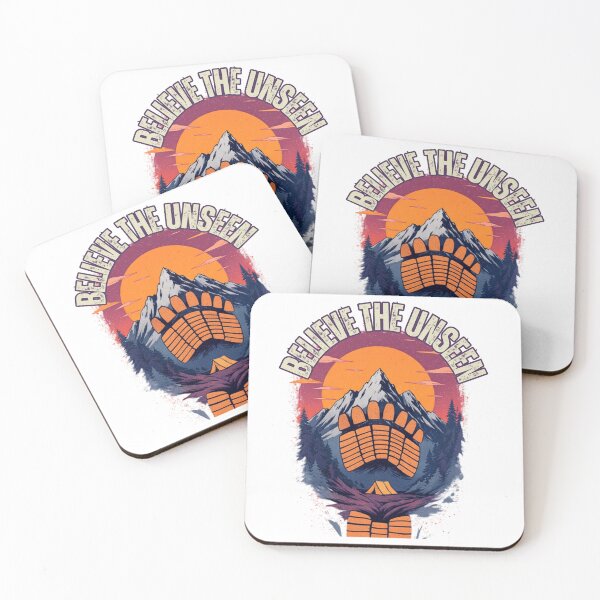 Item preview, Believe The Unseen Bigfoot Footprint Mountain Sunset Camping designed and sold by BellabdO.