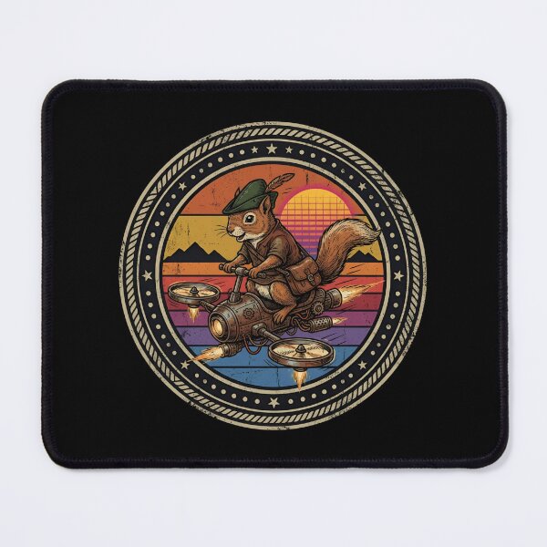 Item preview, Retro Hover Drone Messenger Squirrel Vintage Badge designed and sold by DuckOddity.