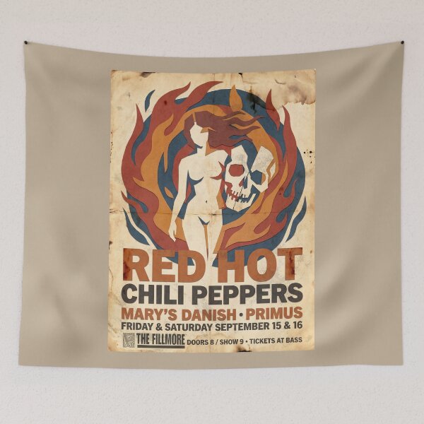 Item preview, Vintage Rock Concert Poster Retro Skull Fire Graphic Art designed and sold by vaerk.