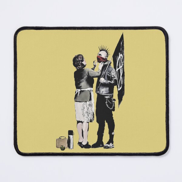 Item preview, Banksy graffiti mom and punk designed and sold by NoThoughtsCat.