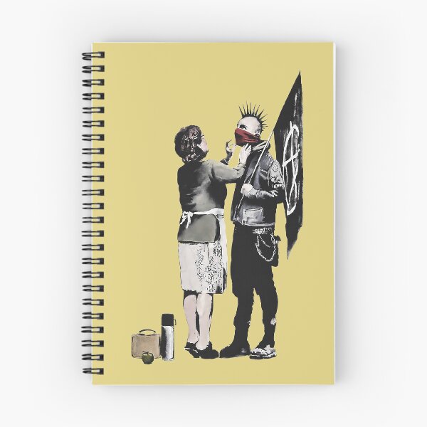 Item preview, Banksy graffiti mom and punk designed and sold by NoThoughtsCat.