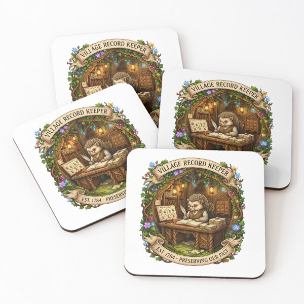 Item preview, Village Record Keeper | Fantasy Village Archivist | Woodland Historian | Cozy Storybook Library | Enchanted Hedgehog Scholar | Cottagecore Fantasy designed and sold by MrDev.
