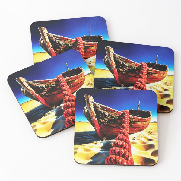Item preview, Stranded – Boat in the Desert Symbolic Painting designed and sold by RamyGallery.