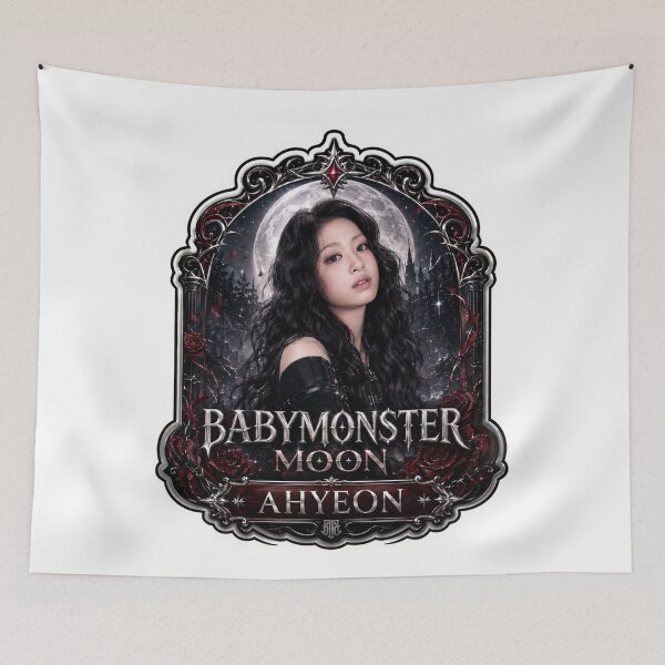 Item preview, BABYMONSTER Ahyeon Dark Crimson Moon Gothic Fanmade Merch designed and sold by Valereekmerch.
