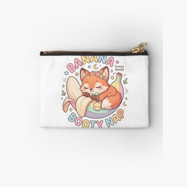 Item preview, Cute Kawaii Banana Booty Nap Fox Sticker | Anime Style Snoozy Noodle Chibi Art | Banana Bed Sticker designed and sold by Chipkooo.
