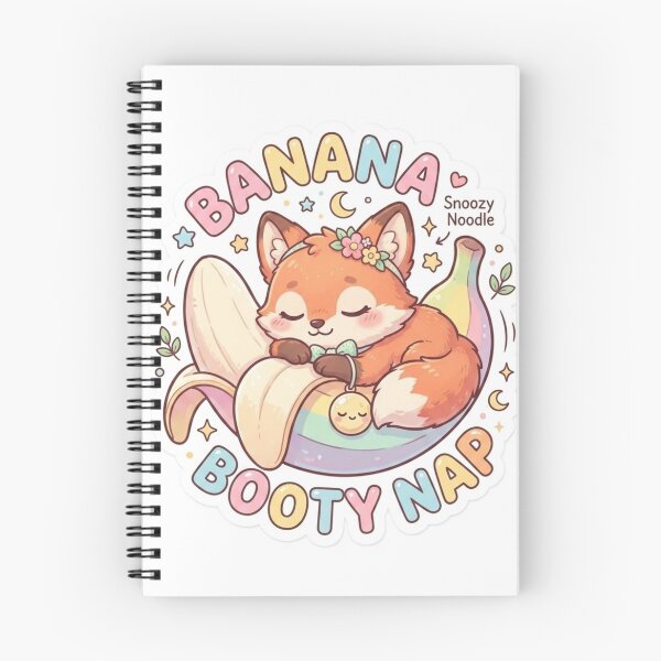 Item preview, Cute Kawaii Banana Booty Nap Fox Sticker | Anime Style Snoozy Noodle Chibi Art | Banana Bed Sticker designed and sold by Chipkooo.