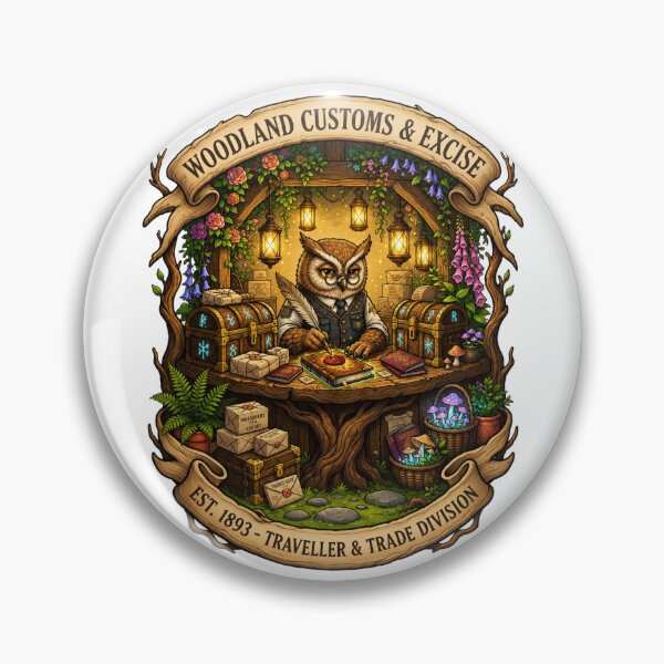 Item preview, Woodland Customs & Excise | Fantasy Trade Office | Magical Border Control | Owl Customs Officer | Enchanted Merchant Guild | Storybook Fantasy designed and sold by MrDev.