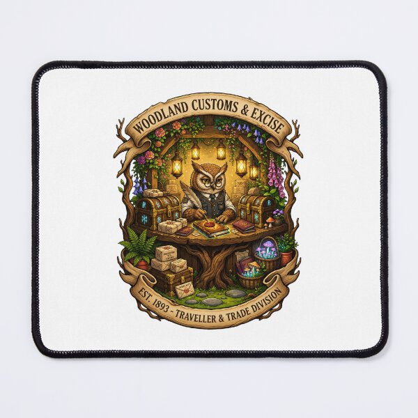 Item preview, Woodland Customs & Excise | Fantasy Trade Office | Magical Border Control | Owl Customs Officer | Enchanted Merchant Guild | Storybook Fantasy designed and sold by MrDev.