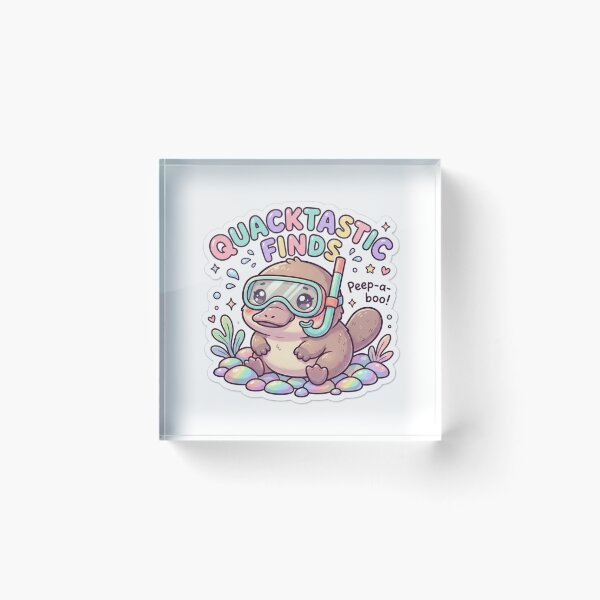 Item preview, Cute Kawaii Quacktastic Finds Platypus Sticker | Anime Style Peep-a-boo Snorkeling Chibi Art | Summer Sticker designed and sold by Chipkooo.