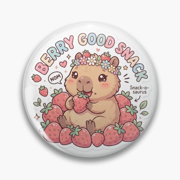 Item preview, Cute Kawaii Berry Good Snack Capybara Sticker | Anime Style Snack-o-saurus Chibi Rodent Art | Strawberry Sticker designed and sold by Chipkooo.
