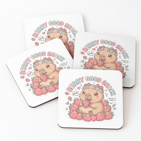Item preview, Cute Kawaii Berry Good Snack Capybara Sticker | Anime Style Snack-o-saurus Chibi Rodent Art | Strawberry Sticker designed and sold by Chipkooo.
