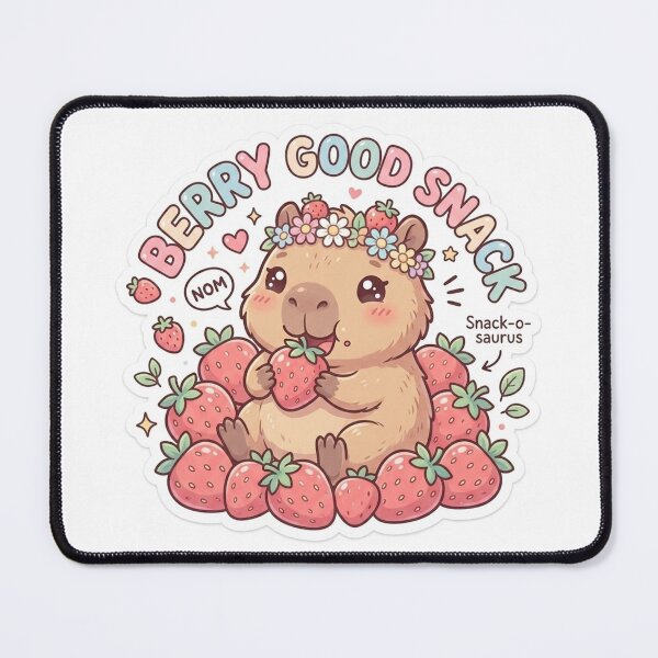 Item preview, Cute Kawaii Berry Good Snack Capybara Sticker | Anime Style Snack-o-saurus Chibi Rodent Art | Strawberry Sticker designed and sold by Chipkooo.
