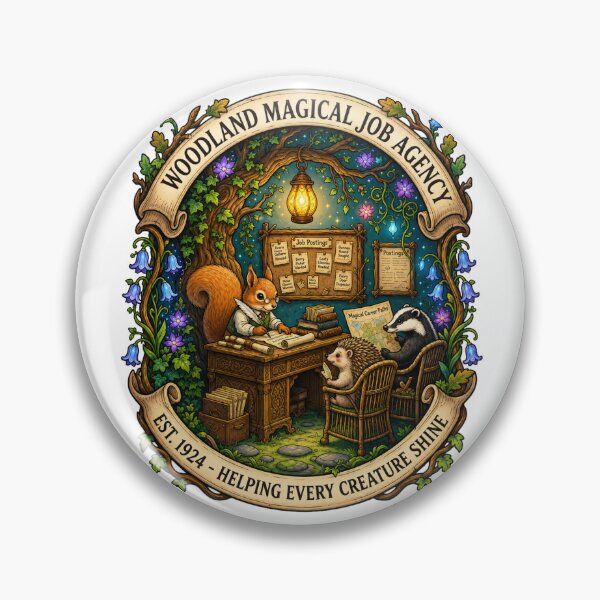 Item preview, Woodland Magical Job Agency | Fantasy Employment Office | Enchanted Career Center | Woodland Animals | Storybook Fantasy | Cottagecore designed and sold by MrDev.