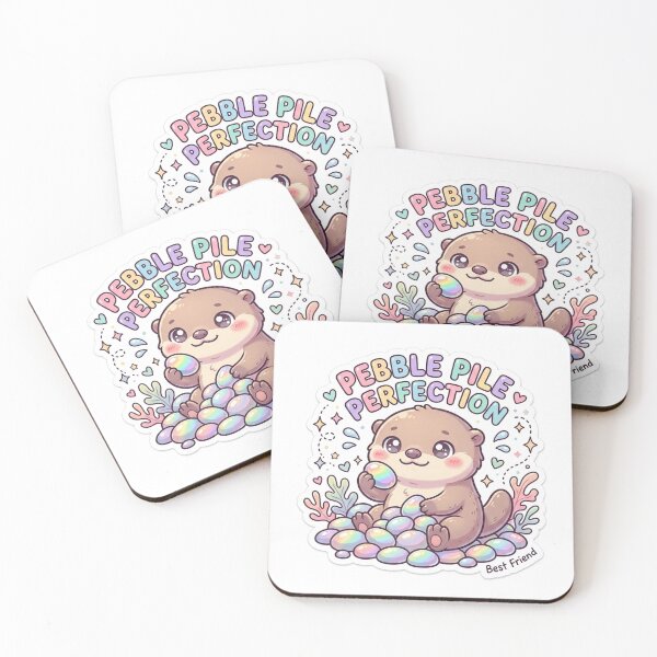 Item preview, Cute Kawaii Pebble Pile Perfection Otter Sticker | Anime Style Best Friend Shibi Sea Otter Art | Ocean Sticker designed and sold by Chipkooo.