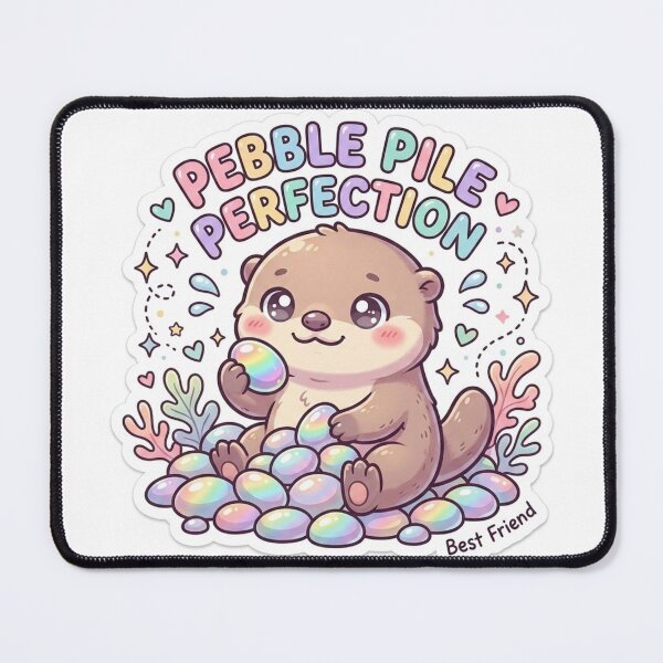 Item preview, Cute Kawaii Pebble Pile Perfection Otter Sticker | Anime Style Best Friend Shibi Sea Otter Art | Ocean Sticker designed and sold by Chipkooo.