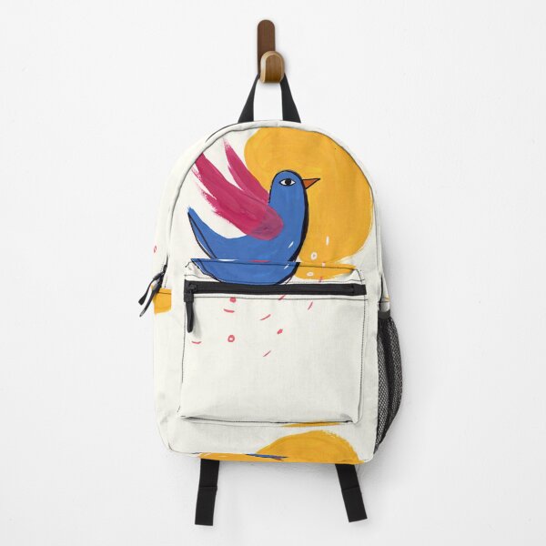 Item preview, Abstract Blue Bird Art – "Across the Golden Sun" designed and sold by Filora Atelier | Bird Art.