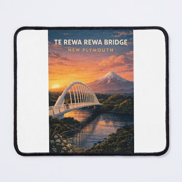 Item preview, Te Rewa Rewa Bridge with Mount Taranaki New Plymouth New Zealand designed and sold by Places On Earth.