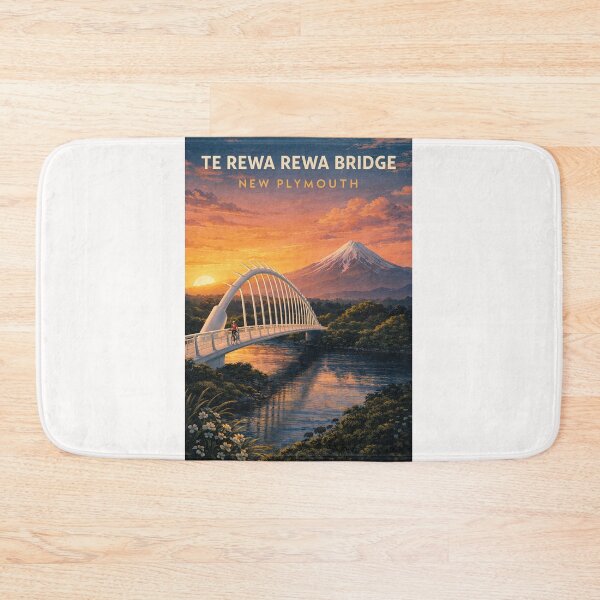 Item preview, Te Rewa Rewa Bridge with Mount Taranaki New Plymouth New Zealand designed and sold by Places On Earth.