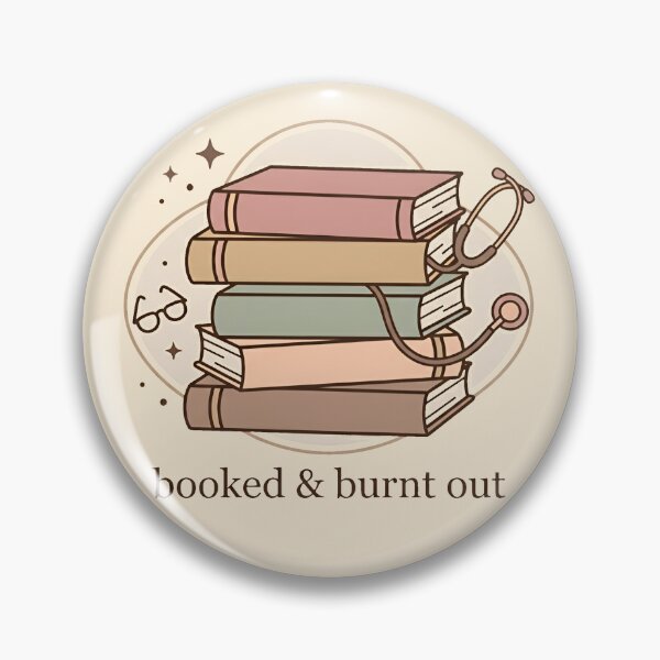 Item preview, Booked and Burnt Out Retro Stacked Books Nurse Gift Design designed and sold by Dantin.
