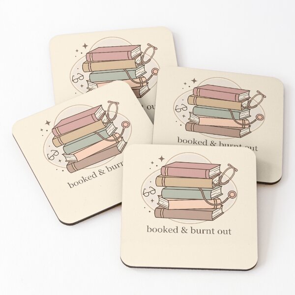Item preview, Booked and Burnt Out Retro Stacked Books Nurse Gift Design designed and sold by Dantin.