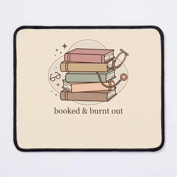 Item preview, Booked and Burnt Out Retro Stacked Books Nurse Gift Design designed and sold by Dantin.