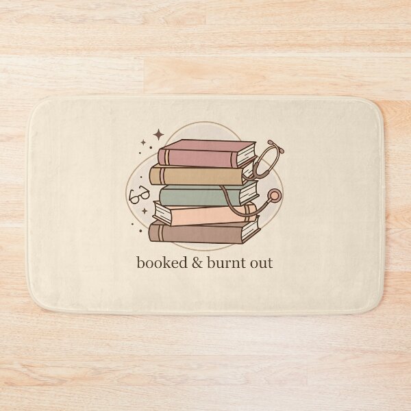 Item preview, Booked and Burnt Out Retro Stacked Books Nurse Gift Design designed and sold by Dantin.