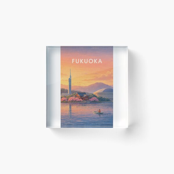 Item preview, Fukuoka Skyline with Fukuoka Tower and Hakata Bay Japan designed and sold by Places On Earth.