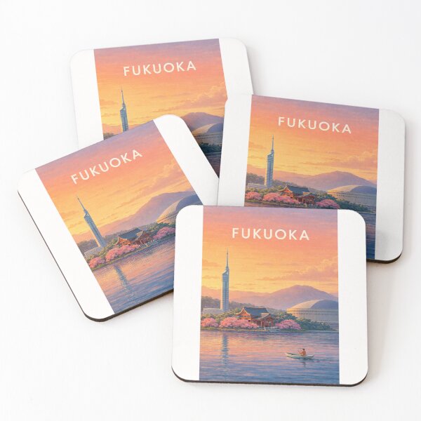 Item preview, Fukuoka Skyline with Fukuoka Tower and Hakata Bay Japan designed and sold by Places On Earth.