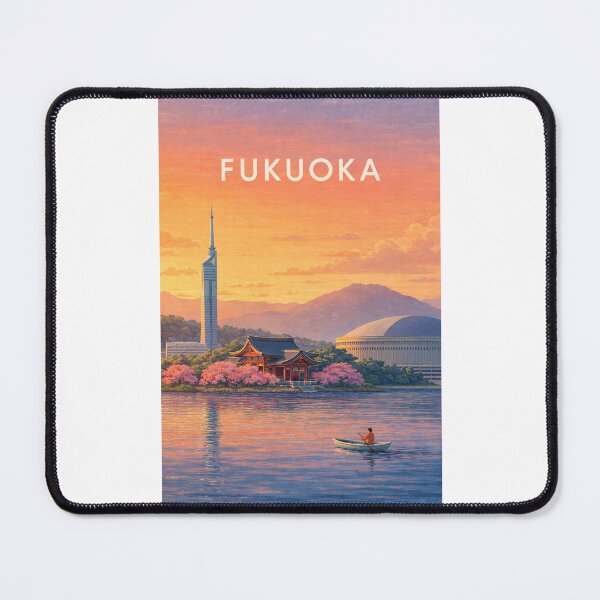 Item preview, Fukuoka Skyline with Fukuoka Tower and Hakata Bay Japan designed and sold by Places On Earth.
