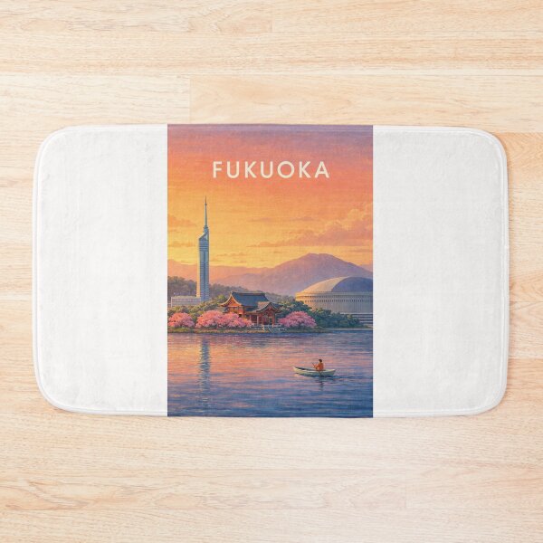 Item preview, Fukuoka Skyline with Fukuoka Tower and Hakata Bay Japan designed and sold by Places On Earth.
