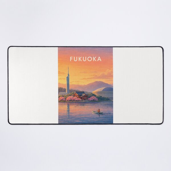 Item preview, Fukuoka Skyline with Fukuoka Tower and Hakata Bay Japan designed and sold by Places On Earth.