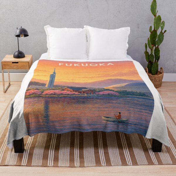Item preview, Fukuoka Skyline with Fukuoka Tower and Hakata Bay Japan designed and sold by Places On Earth.