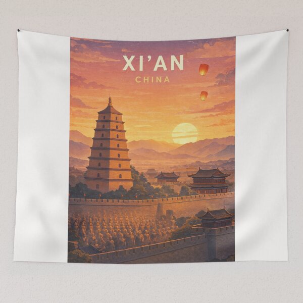 Item preview, Xi'an Giant Wild Goose Pagoda and Terracotta Army Shaanxi China designed and sold by Places On Earth.