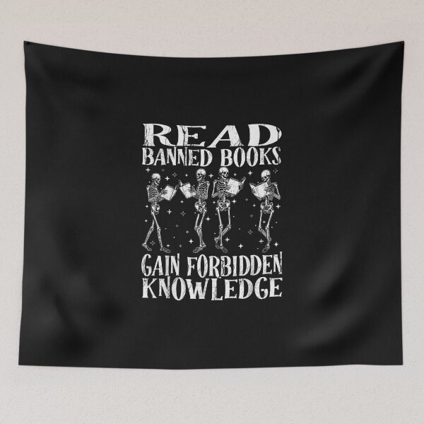 Item preview, Read Banned Book Lover Skeleton Reading Librarian Halloween  designed and sold by kristianmkt.