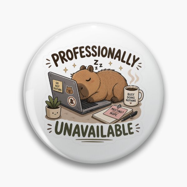 Item preview, Professionally Unavailable Sleepy Capybara Sticker | Funny Work From Home Meme | Cute Capybara Laptop designed and sold by RJACreative.