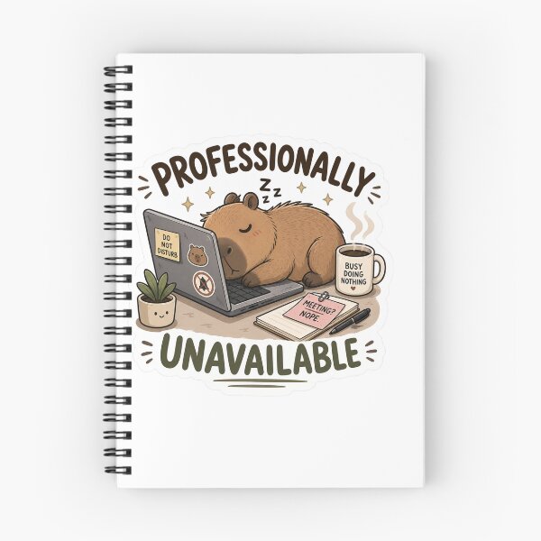 Item preview, Professionally Unavailable Sleepy Capybara Sticker | Funny Work From Home Meme | Cute Capybara Laptop designed and sold by RJACreative.