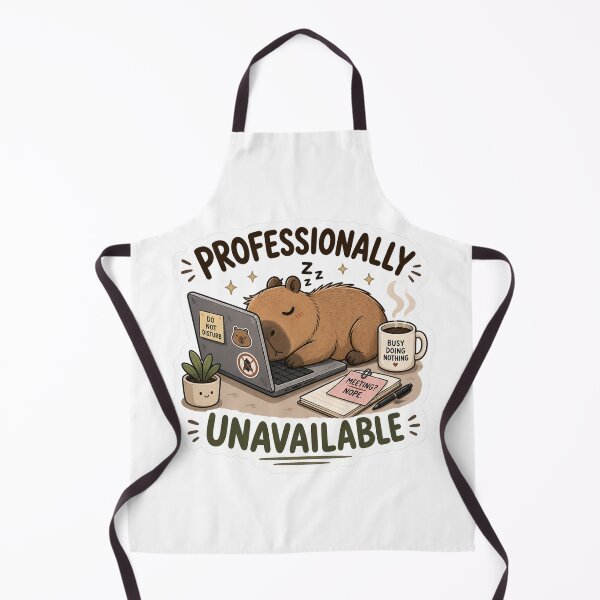 Item preview, Professionally Unavailable Sleepy Capybara Sticker | Funny Work From Home Meme | Cute Capybara Laptop designed and sold by RJACreative.