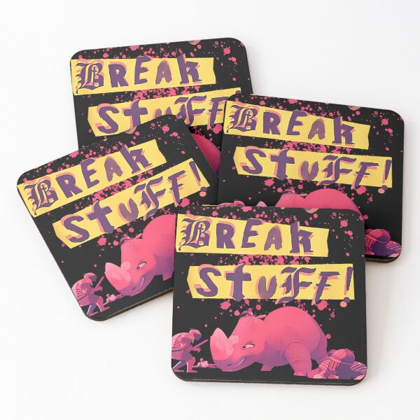 Item preview, Nimona Letâ€™s Break Stuff Rhinoceros Rock Splatter designed and sold by beautflythings.
