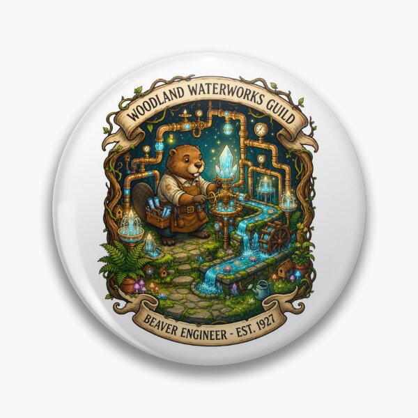Item preview, Woodland Waterworks Guild | Fantasy Beaver Engineer | Magical Waterworks | Enchanted Plumbing Guild | Cottagecore Fantasy | Storybook Art designed and sold by MrDev.