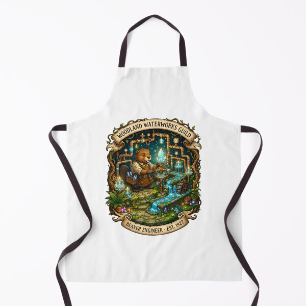 Item preview, Woodland Waterworks Guild | Fantasy Beaver Engineer | Magical Waterworks | Enchanted Plumbing Guild | Cottagecore Fantasy | Storybook Art designed and sold by MrDev.