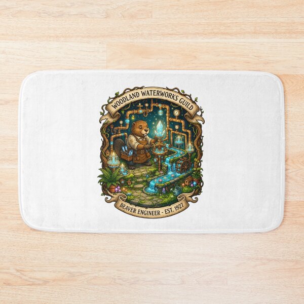 Item preview, Woodland Waterworks Guild | Fantasy Beaver Engineer | Magical Waterworks | Enchanted Plumbing Guild | Cottagecore Fantasy | Storybook Art designed and sold by MrDev.