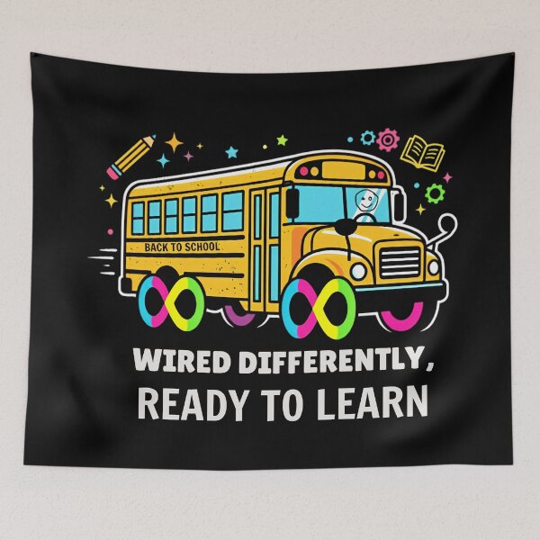 Item preview, Wired Differently Ready To Learn Neurodiversity School Bus designed and sold by ilhamharon530.