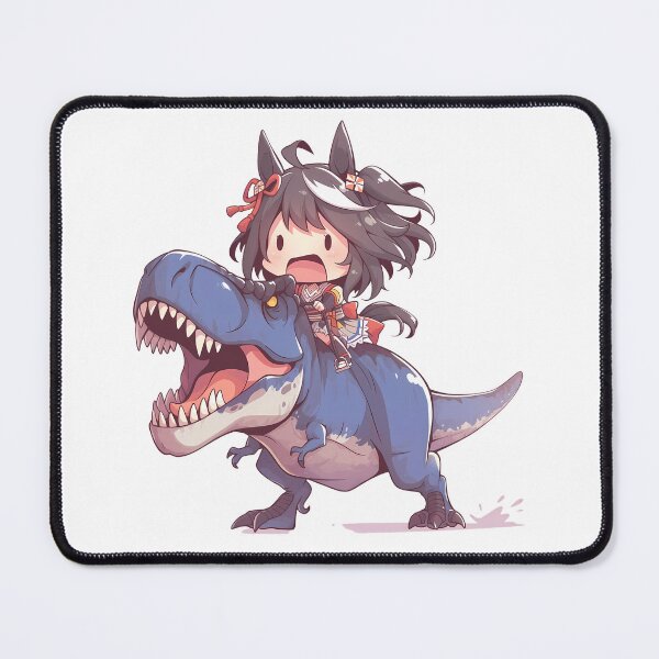 Item preview, Kitasan Black Uma Musume Surprised Chibi Dinosaur Ride designed and sold by Dashsopaner.