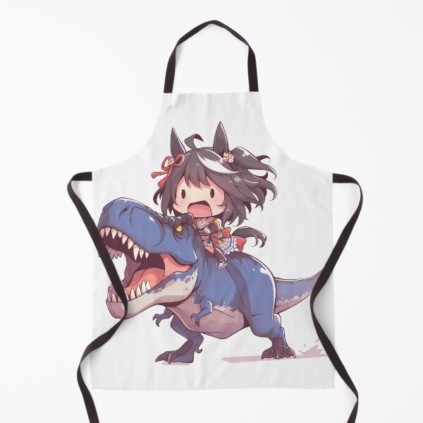 Item preview, Kitasan Black Uma Musume Surprised Chibi Dinosaur Ride designed and sold by Dashsopaner.