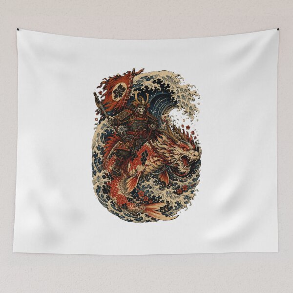 Item preview, The Dragon Carp Rider | Skeleton Samurai Riding a Mythical Koi Warrior designed and sold by Substance_life.
