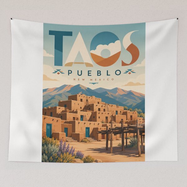 Item preview, Taos Pueblo Historic Adobe Village beneath the Sangre de Cristo Mountains, New Mexico designed and sold by Places On Earth.