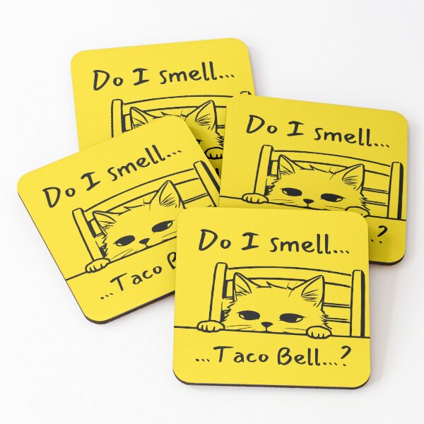 Item preview, Does it Smell Like Taco Bell? | Funny Cat Meme designed and sold by DesignMyHeart.