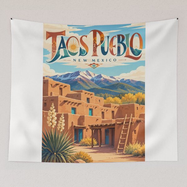 Item preview, Taos Pueblo Ancient Multistory Adobe Settlement in the Sangre de Cristo Mountains, New Mexico designed and sold by Places On Earth.